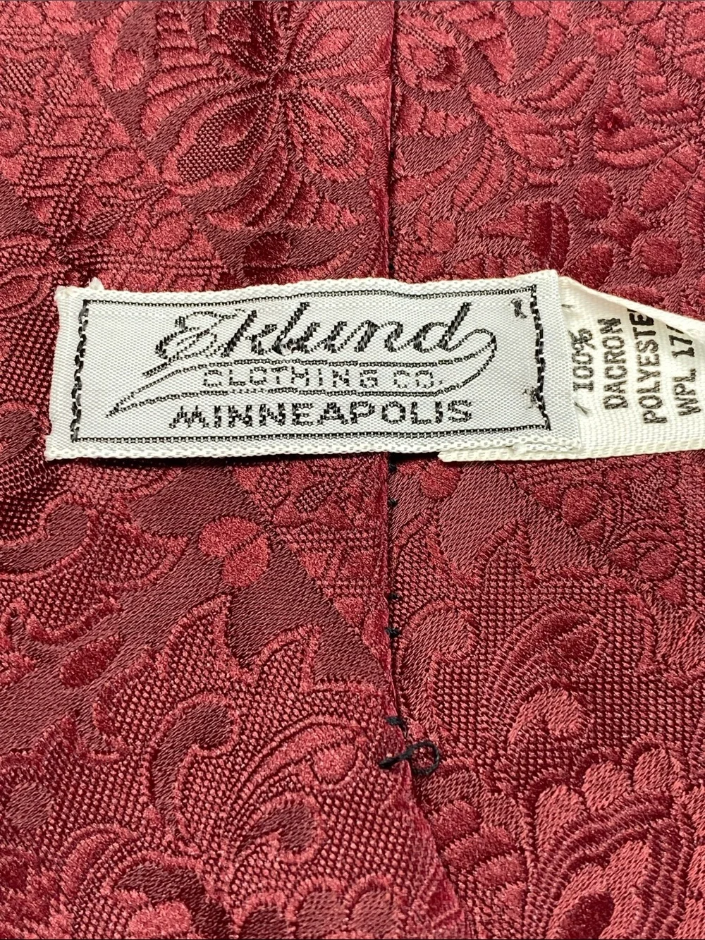 Red Floral Vintage 70s Damask Tie Wide 4.5” Mens Necktie Wedding Formal Ecklund